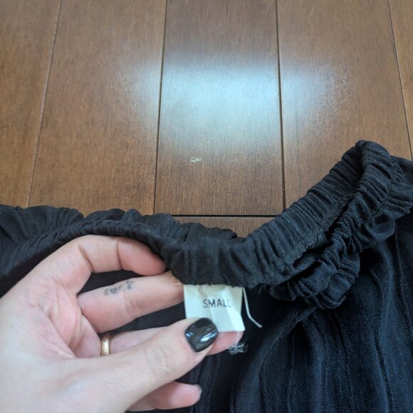 BASIC BLACK SHEER VINTAGE BEACH PANTS - Picture 3 of 3